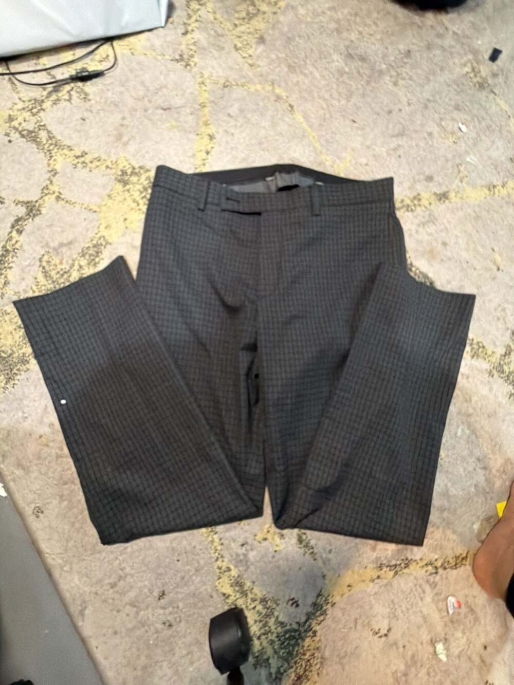 Calvin Klein Men's Slim Fit Checked Dress Trousers